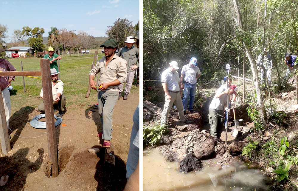 Capacitación en construcción de cercos y recuperación de vertientes