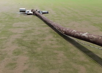 La tormenta destruyó la iluminación de una de las canchas de hockey del Cepard