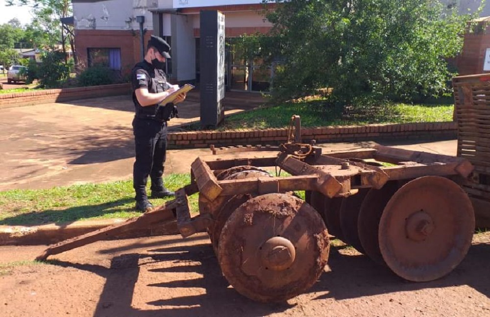 Recuperaron una rastra de arado robada a un colono en Garuhapé