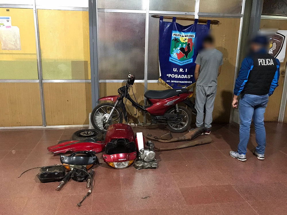 Cayó un joven que robaba y desguazaba motocicletas en Posadas
