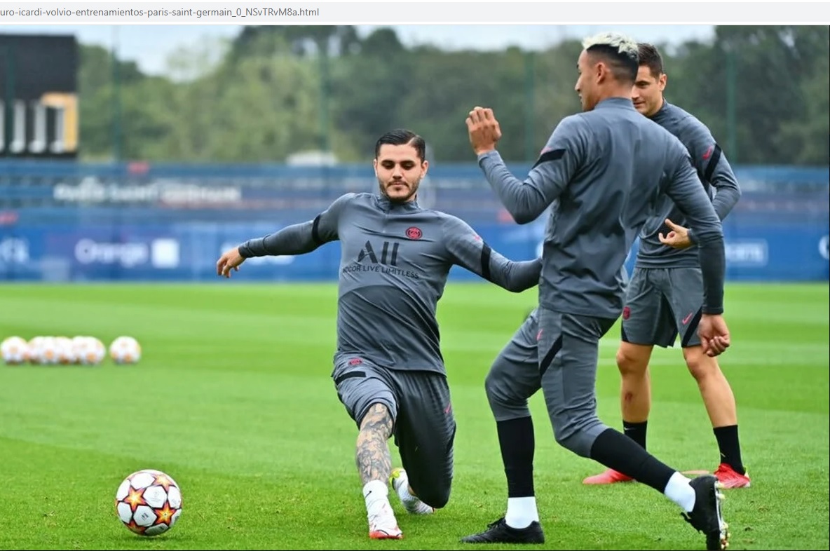 Icardi volvió a los entrenamientos con el PSG