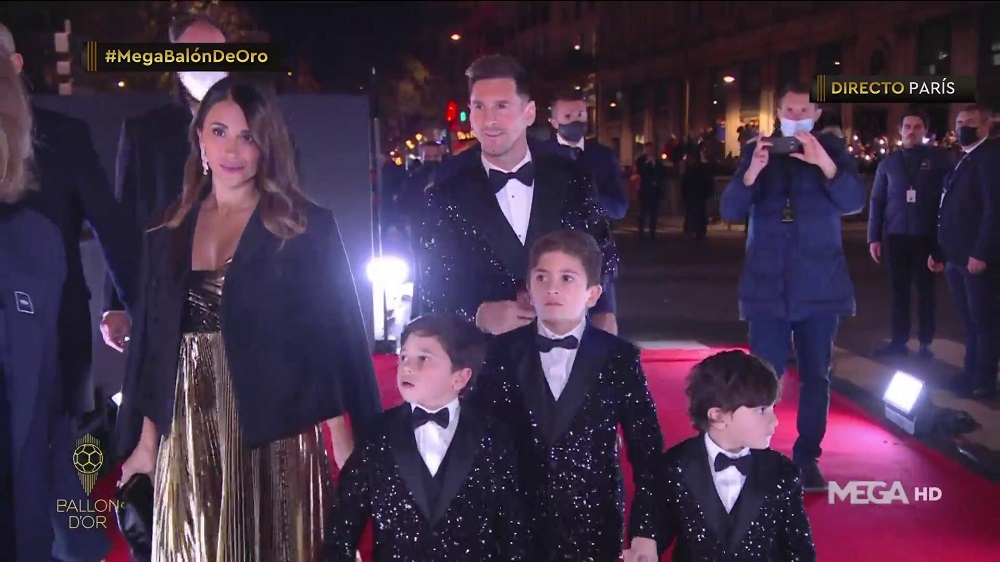 Balón de Oro: furor en las redes por el look de Messi y sus hijos