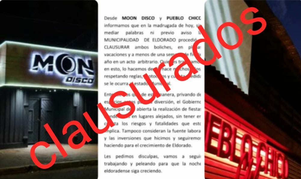 Con decibelímetro, clausuraron dos boliches en Eldorado