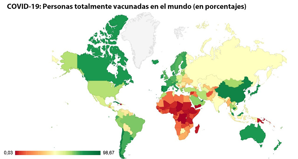 Personas totalmente vacunadas en el mundo