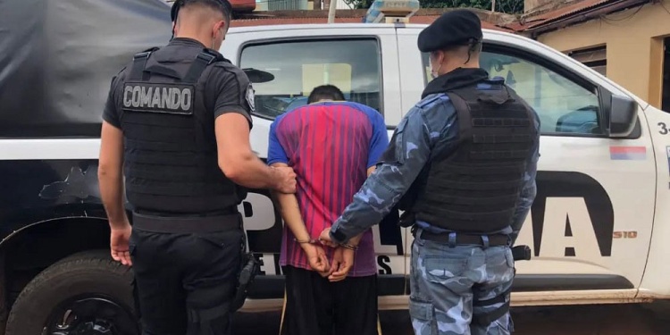 PRESUNTO AUTOR DEL DISPARO. “Marito” tras ser capturado en Oberá.