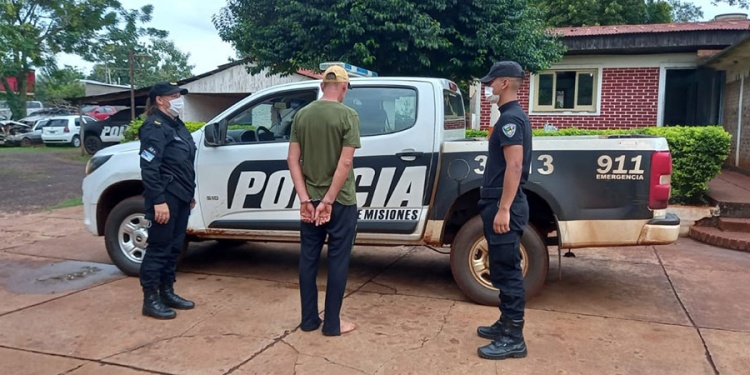CAPTURA. El sospechoso fue aprehendido en el barrio El Progreso de Oberá.