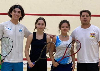 Paula Rivero, Tobías Novak, Mora Lampertti y José María Ramírez Aranda - SQUASH