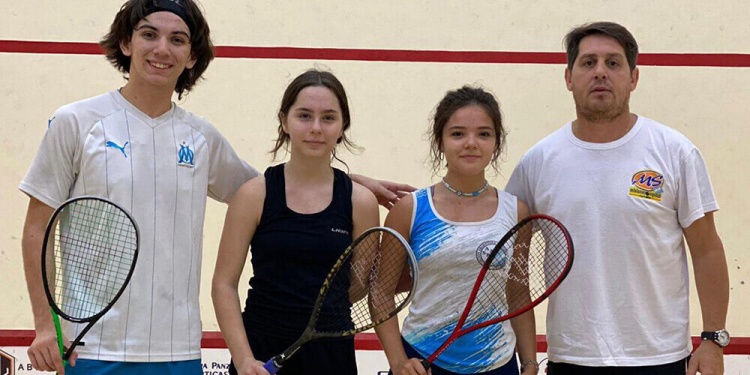 Paula Rivero, Tobías Novak, Mora Lampertti y José María Ramírez Aranda - SQUASH