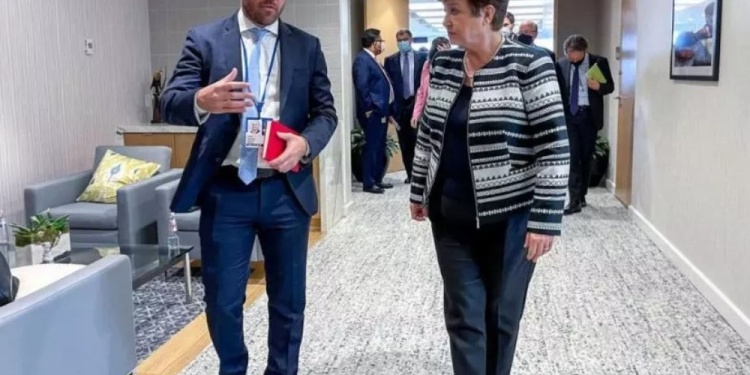 Martín Guzmán y Kristalina Georgieva