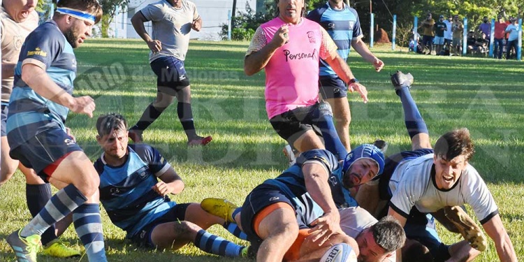 TRY. Camilo Insaurralde apoya la pelota y marca el segundo ensayo de CAPRI en la victoria de ayer ante Aguará.