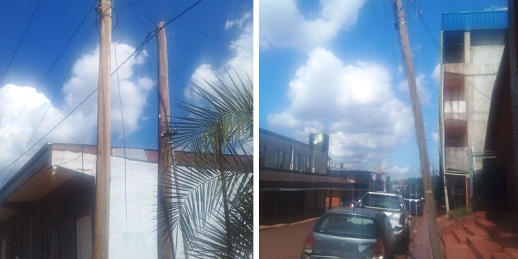 MANTENIMIENTO. El Concejo Deliberante de San Vicente pidió en varias ocasiones el cambio de los postes de madera.