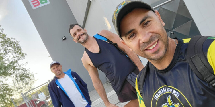 EN REPÚBLICA CHECA. Ariel, junto a Nicolás Crosta y Alejandro Druziuk, en plena preparación para la Copa del Mundo.