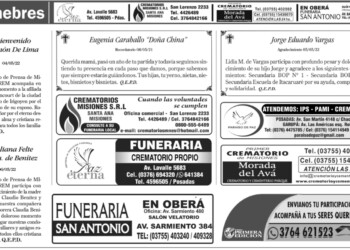 Fúnebres del domingo 8 de mayo de 2022