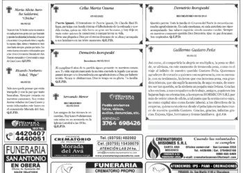 Fúnebres del lunes 9 de mayo de 2022