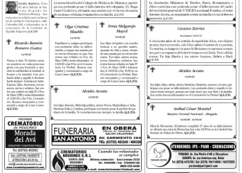 Fúnebres del domingo 15 de mayo de 2022