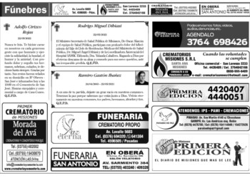 Fúnebres del lunes 23 de mayo de 2022