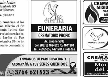 Fúnebres del jueves 5 de mayo de 2022