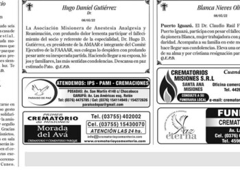 Fúnebres del martes 10 de mayo de 2022