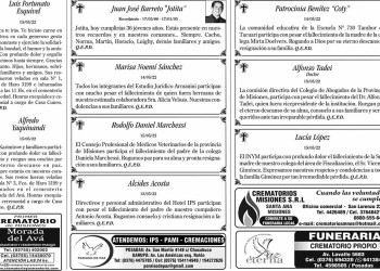 Fúnebres del Martes 17 de Mayo de 2022