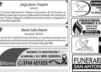 Fúnebres del martes 3 de mayo de 2022