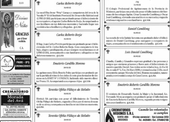 Fúnebres del Miércoles 1 de Junio de 2022