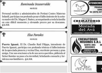 Fúnebres del sábado 7 de mayo de 2022