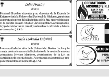 Fúnebres del sábado 21 de mayo de 2022
