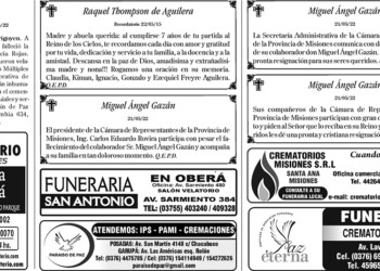 Fúnebres del domingo 22 de mayo de 2022