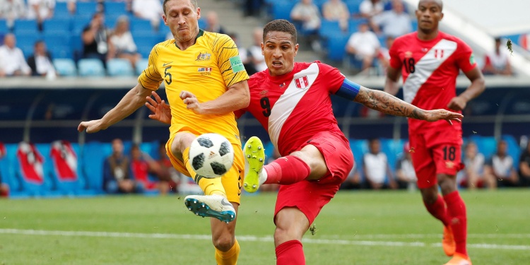 Soccer Football - World Cup - Group C - Australia vs Peru - Fisht Stadium, Sochi, Russia - June 26, 2018   Peru's Paolo Guerrero scores their second goal   REUTERS/Max Rossi