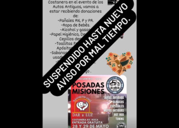 Se suspende el encuentro de autos antiguos a beneficio de “Dar a Luz”