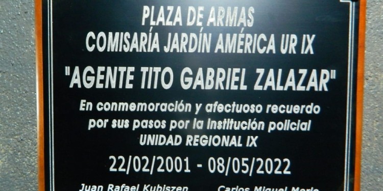 La plaza de armas de la comisaría de Jardín América lleva el nombre “Tito” Zalazar