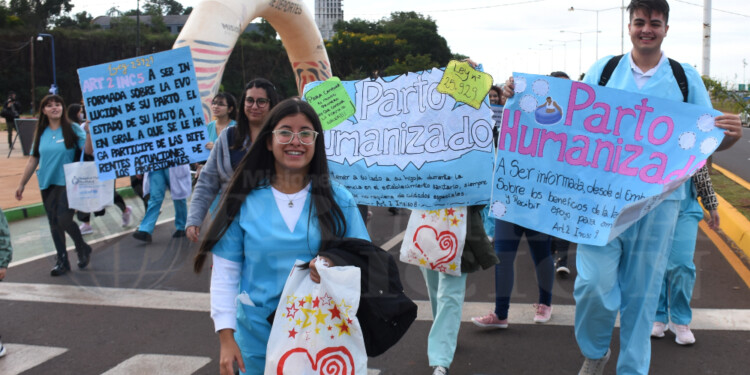 CUIDAR EL PARTO. El cierre fue una caminata donde recordaron la importancia de la Ley de Parto Respetado.