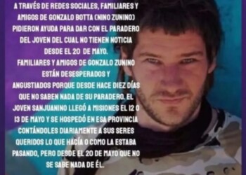 Buscan a sanjuanino que “desapareció” tras viajar a Misiones