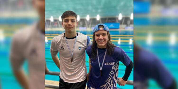 HAY FUTURO. Seba Méndez Brandt y Makarena Aguirre, con sus medallas de plata en Santiago del Estero.
