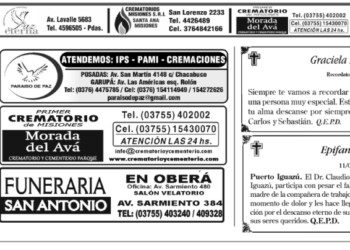 Fúnebres del domingo 12 de junio de 2022