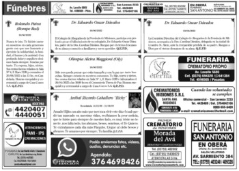 Fúnebres del martes 21 de junio de 2022