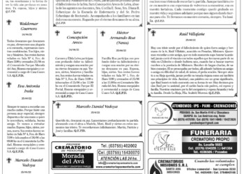 Fúnebres de domingo 26 de junio de 2022