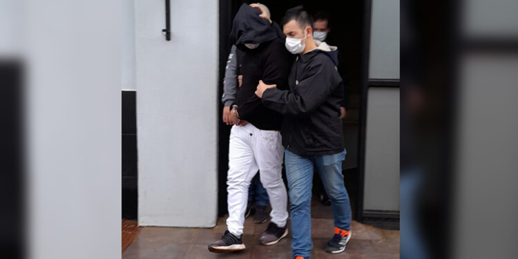 IMPUTADO. Franco Jesús Ramos luego de abstenerse en la indagatoria.