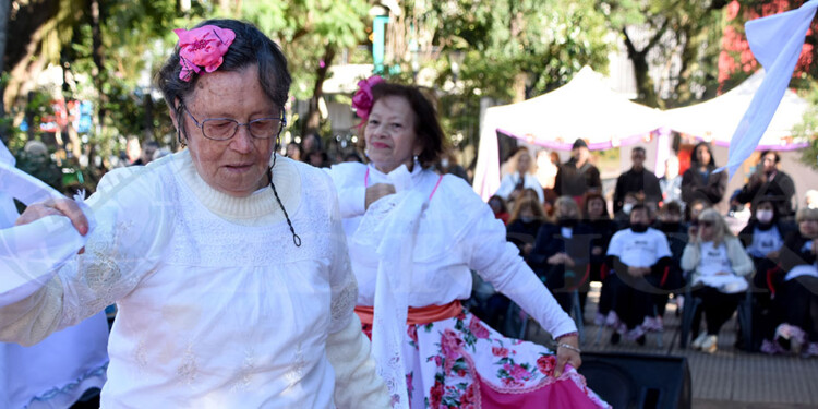 PLAZA 9 DE JULIO. Ayer bailaron, cantaron y recitaron al ritmo de las palmas y vítores del público presente.