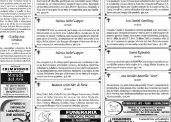 Fúnebres del Jueves 2 de Junio de 2022
