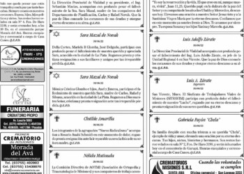 Fúnebres del Viernes 1 de Julio de 2022