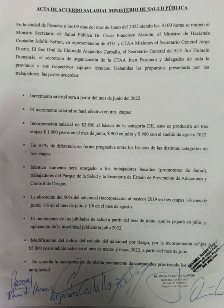 Trabajadores de salud cerraron un acuerdo salarial - Primera Edición