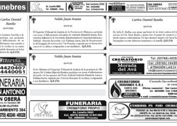 Fúnebres del lunes 25 de julio de 2022