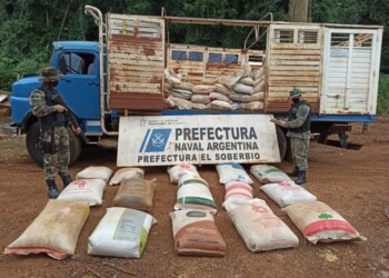 Prefectura evitó el contrabando de siete toneladas de soja en El Soberbio