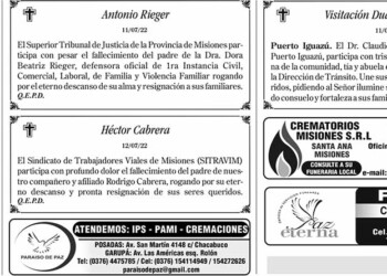 Fúnebres del Miércoles 13 de Julio de 2022