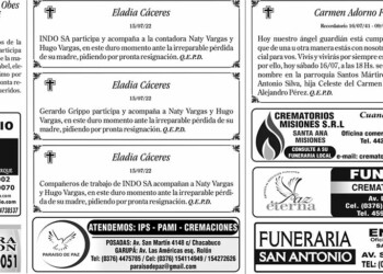 Fúnebres del sábado 16 de julio de 2022