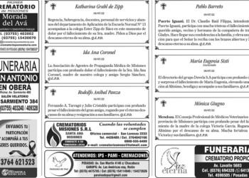 Fúnebres del día miércoles 20 de julio de 2022