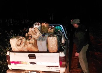 Incautan 400 litros de gasoil sin documentación en pleno monte misionero