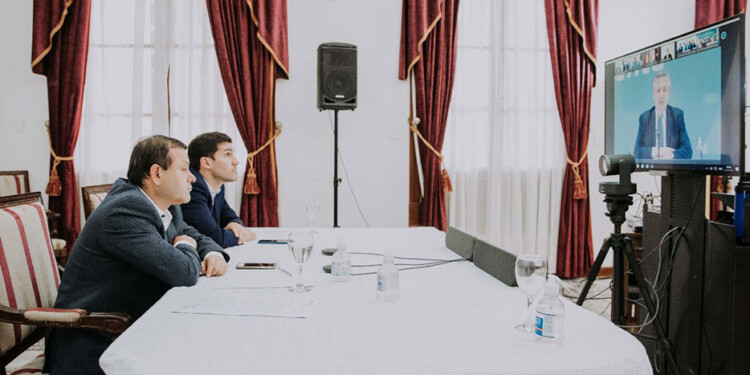 INVERSIÓN. Herrera y Daviña participaron vía Zoom de la firma del convenio con el Ministerio de Ciencia y Tecnología.