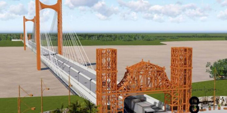 PROYECTO. Así se proyecta el viaducto entre “la Dulce” y Porto Xavier sobre el río Uruguay.